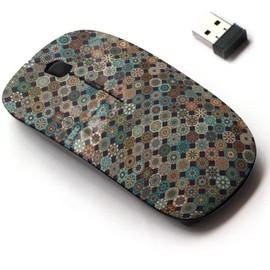 2.4G Wireless Mouse with Cute Pattern Design for All Laptops and Desktops with Nano Receiver - Colorful Vintage Floral