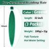 Umylar Green Braiding Hair Extensions 32 '' Pre stretched Braiding