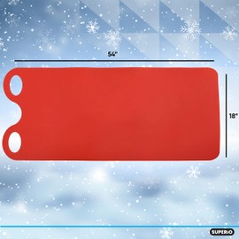 Superio Snow Slider Mat, Flexible Snow Sled Flying Carpet, Roll up Sleds for Kids and Adults 54" Lightweight Portable Plastic Snowboard Sled (Red/Green)