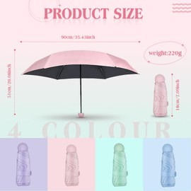 Sweetude 12 Pcs Travel Mini Umbrellas for Purse Bulk Folding Compact Umbrella Lightweight Windproof UV Pocket Collapsible Umbrella for Kids Backpack Rain Wedding Party Women Girls(Macaron Color)