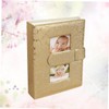 STOBAZA 1pc Golden Inset Photo Album Elegant Leather Cover for