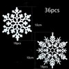 HERZWILD Christmas Snowflake Ornaments 36pcs Plastic Snowflake Hanging Decor White