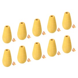 sourcing map Pull Rope Wooden Bead Lamp for Bathroom Light Handle Vertical Switch Pack of 12