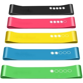 5 Exercise Resistance Band, Skin-Friendly Resistance Fitness Exercise Loop Bands with 5 Different Resistance Levels, Suitable for Muscle Stretching, Ideal for Home, Gym, Yoga, Training.