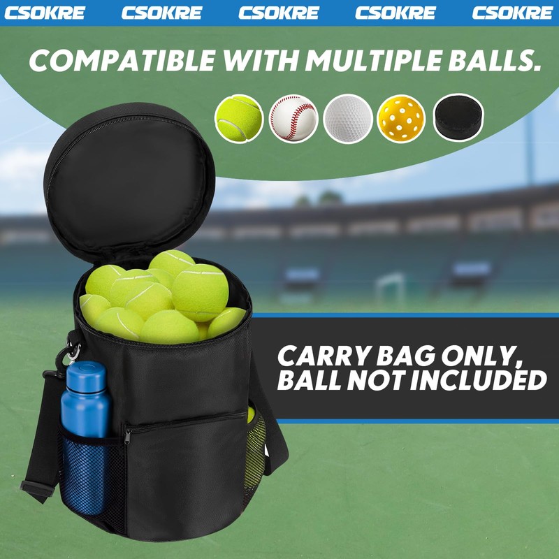 Tennis & Baseball Ball Bag,For Softball, Lacrosse, Pickle Ball, Golf