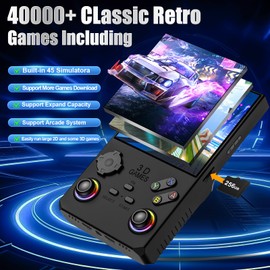 2025 V40MAX Upgraded Retro Handheld Game Console, Built in 40,000+Classic Games, 40+Simulators, Linux System, 4.0-inch 4K HD IPS Screen Video Player, 256GB, Portable Pocket Arcade Console(Black)