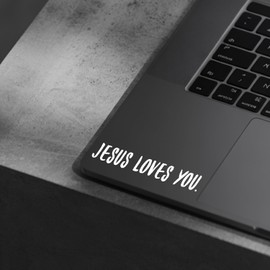 (3 Pcs) Jesus Loves You Mirror Sticker Christian Rear View Mirror Decal Religious Car Window Sticker Faith Vinyl Decal Jesus Car Decor Gift for Believers 4 Inches