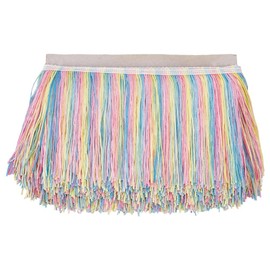MAYJOYDIY 10m Rainbow Tassel Fringe Trim 150mm Colorful Polyester Tassel Lace Trim Chainette Fringe Trim Tassel Sewing Trim for DIY Craft Lamp Shade Clothing and Dress Decoration