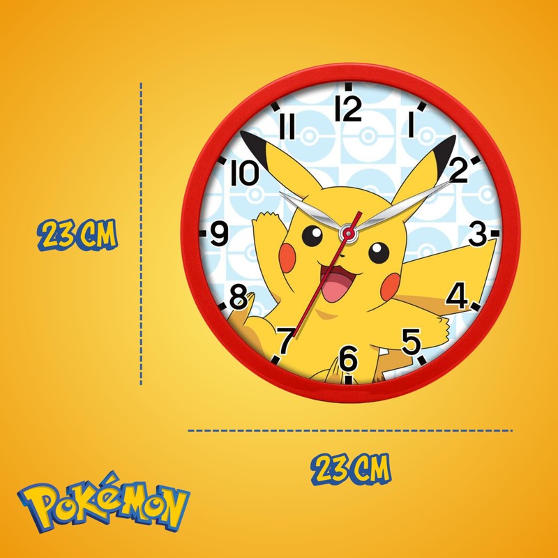 Pokémon Classic Design Round Silent Wall Clock Kids Clock Decor