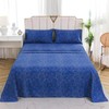 KACEMOO Bed Sheets King Size Navy Blue Paisley Sheets Printed
