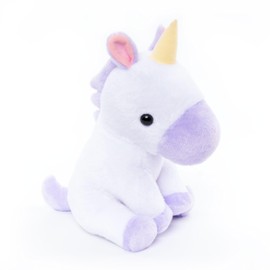 WEIGEDU Adorable Small Star Unicorn Stuffed Animal Plush Toy for Kids Girls Toddler Babies Birthday Bedtime Gift, 9.8 inches Purple and White