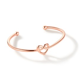 U7 Heart Bangle Women's Open Mesh Bracelets Adjustable Bracelet Gift for Women Mother Girls