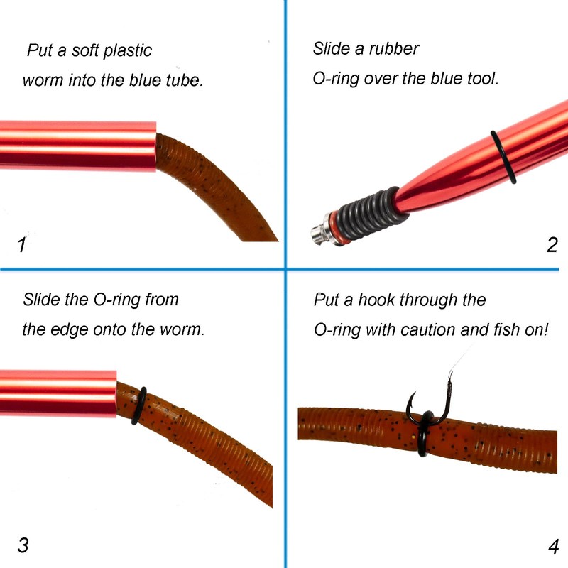 LAIBOREC Wacky Rigging Tool, Fishing Bait Rigs, Wacky Rig Ring