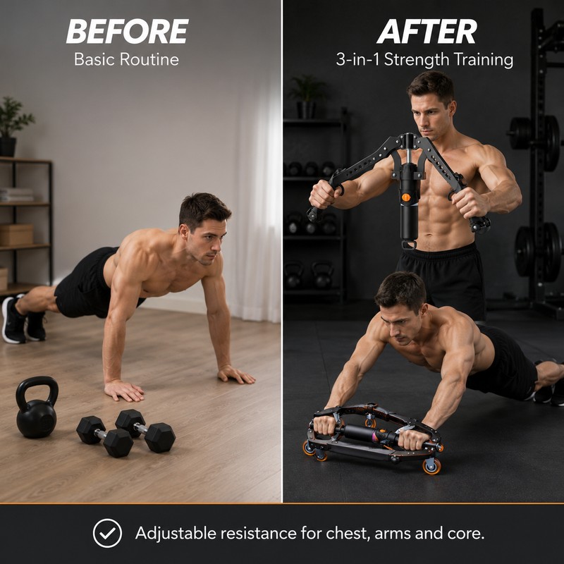 Hydraulic Twister Arm Trainer for Home Workouts – 3-in-1 Chest,