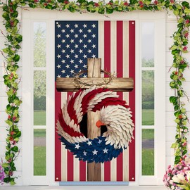 Memorial Day Door Cover 4th of July Banner Thank You Veterans Patriotic Decor Memorial Day Decorations and Supplies for Home Party