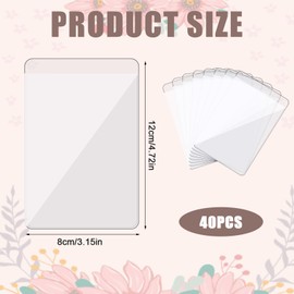 40pcs Pocket Boutonniere Plastic Sleeve for Groom, Clear Boutonniere Holder No-Lapel Pin Pocket Square Corsage Holder Fits in Jacket/Suit for Groomsmen Wedding (Flowers Not Included)