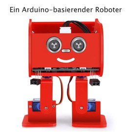 ELEGOO Robot Penguin Bot Two-Legged Robot Construction Kit Compatible with Arduino IDE, Mint Toy with Tutorial for Hobby Crafts, STEM Toys for Children and Adults V2.0 (Red)