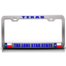 Custom Brother - Texas The Lone Star State Texas Flag Metal Car SUV Truck License Plate Frame Ch p16
