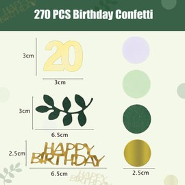 Confetti 20th Birthday Decoration, Pack of 270 Confetti Decoration 20th Birthday Woman, 20 g Decoration 20th Birthday Confetti, Decoration for 20th Birthday, Man Woman, Table Decoration Birthday for