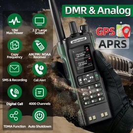 baofeng DM32 Radio DMR Ham Radio Handheld Long Range Walkie Talkies Rechargeable 2500/3800mAh Battery GPS DM-32UV Digital Emergency NOAA Weather 5RM Tactical Radio for Survival Gear Hunting