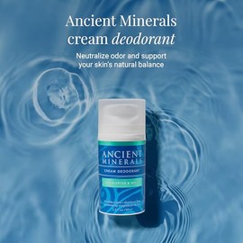 Ancient Minerals Crema Desodorante Natural – Aroma A Eucalipto Y Menta, Sin Aluminio, Desodorante Vegano Para Mujeres Y Hombres Con Magnesio, Zinc Y V