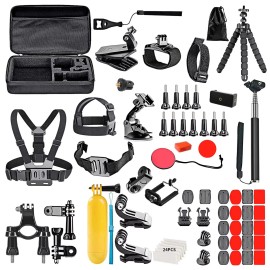 90 in 1 Accessories Kits for Gopro DJI Sports Action Camera with Headband Chest Strapmodel number: 58in1accesssories