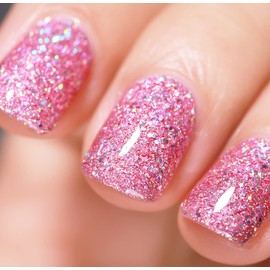 FZANEST Glitter Gel Nail Polish Led UV Sparkle Nail Gel Polish Colors Nail Art Manicure(Diamond pink)
