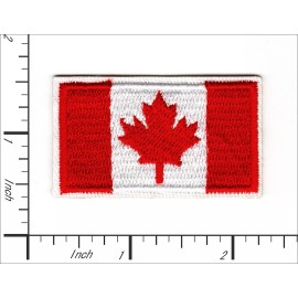Patchwork Paradise Canada Flag Embroidered Iron-On Patch Canadian Maple Leaf Travel Souvenir