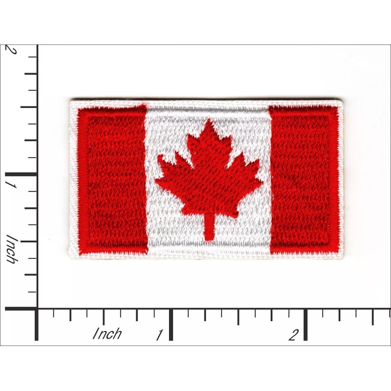 Patchwork Paradise Canada Flag Embroidered Iron-On Patch Canadian Maple Leaf