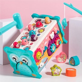 Juguetes Montessori 8 en1, Juegos Didácticos Multifuncional Hexaédrico para Niños, Juguetes Estimulacion Temprana, Juguete Sensorial, Juguete para Mar