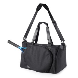 pixelpet Tennis Short-distance Travel Large-capacity Portable Travel Bag Sports Fitness Outing Luggage Bag (Black), White
