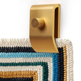 TKGKHK Tapestry Hanger, 4pcs Quilt Hangers for Wall for Display, Aluminium Blanket Hanger Clamps, Carpet Rug Display Rug Hangers for Wall Hangings (Gold)