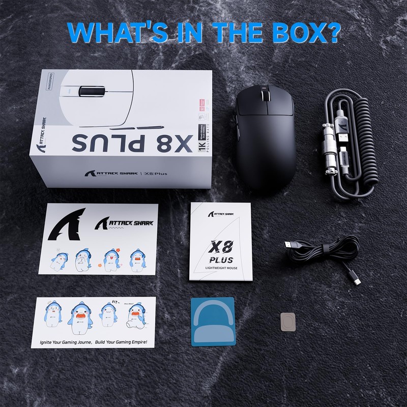 ATTACK SHARK X8 Plus 55g Superlight Wireless Gaming Mouse with