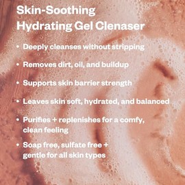 Kosas Plump + Juicy Comfy Clean Gel Cleanser –Hydrating Face Wash for All Skin Types, Deep Clean & Moisturize, Soap & Sulfate Free, with Hyaluronic Ac