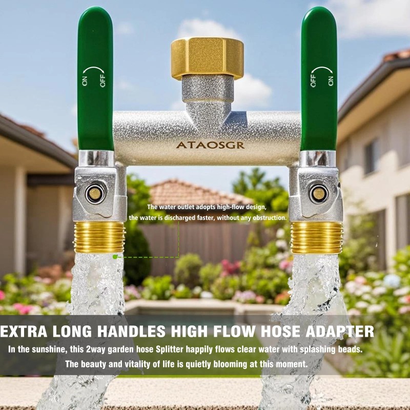 Ataosgr Garden Hose Splitter, 2 Way Heavy Duty Hose Adapter,