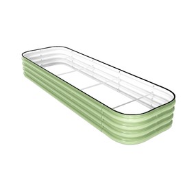 DaisyVibe Raised Garden Bed Kit, Planter Raised Garden Boxes Outdoor, 6ft x 2ft x 1ft Oval Large Metal Raised Garden Beds for Vegetables Flowers Green (Green, 6x2x1ft)