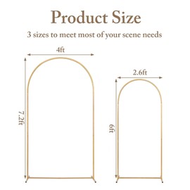 Toolterritary Metal Arch Backdrop Stand and Cover Set, 7.2FT, 6FT Party Backdrop, Easy to Assemble, for Parties, Birthday, Baby Shower