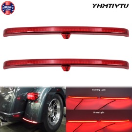 YHMTIVTU Red LED Fender Blades Brake Running Tail Light Fit For Harley Tri Glide FLHTCUTG