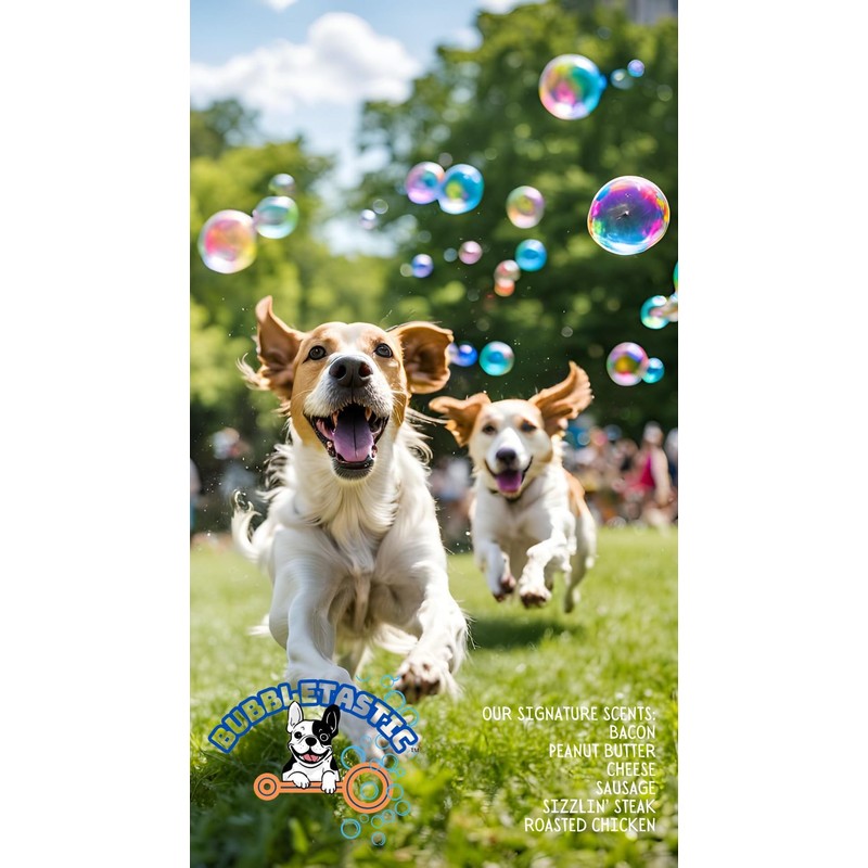 Bubbletastic Dog Bubbles, 8 oz Total, Bacon and Peanut Butter