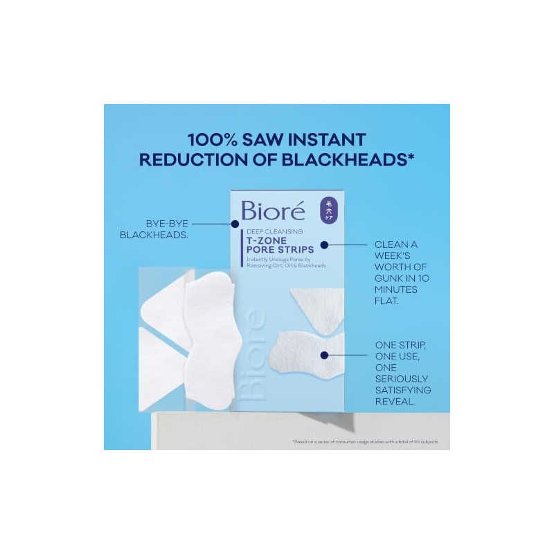 Bioré T-Zone Targeted Deep Cleansing Pore Strips, 15 Count, (5