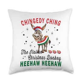 Dominick The Donkey Funny Italian Santa Christmas Xmas Throw Pillow