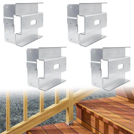 lifgarfe 4pcs 6"x6" Post Base Anchor Concrete Deck Post Bracket Fit for Deck,Patio Or Pergola