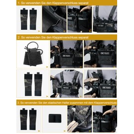 OneTigris Chest Rig, Tactical Vest Adjustable Molle Tactical Airsoft Vest Waterproof for CS Games, Military Fans and Airsoft Hunting Games
