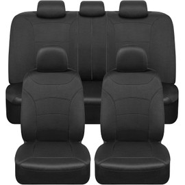 BDK OS339 CarXS Turismo Juego Completo de Fundas de Asiento de Dos Tonos con Asiento Trasero Dividido para Camiones SUV, Beige