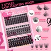 MOTIBACK Wimpern Extensions Set 148 Stück Lashes Cluster 40D+50D+100D Lash