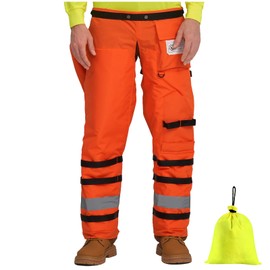 AYKRM Orange Chainsaw Chaps 8-layer Protective Apron Wrap Adjustable Chainsaw Pants/Chap for Loggers Forest Workers