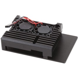Active Heatsink Case PI4 Black | Development Board Enclosure / 19" Cabinet Shelves, 1 Piece - LT-4B02-F2