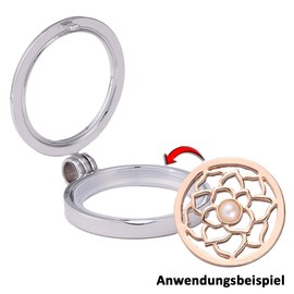 Morella Women's Amulet Coins, 33 mm Zirconia Stones, Base Metal