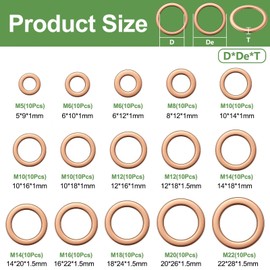 Pryzmax Lot de 150 washers, washer body washers, washers m8, m6 washers washers, washer set, sealing rings assortment