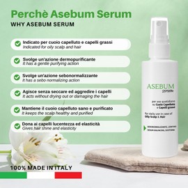 Asebum Serum Lotion für fettiges Haar | Normalisiert die Kopfhaut | Talgregulierende und beruhigende Wirkung | Natürliche Formulierung | 50 ml Flasche